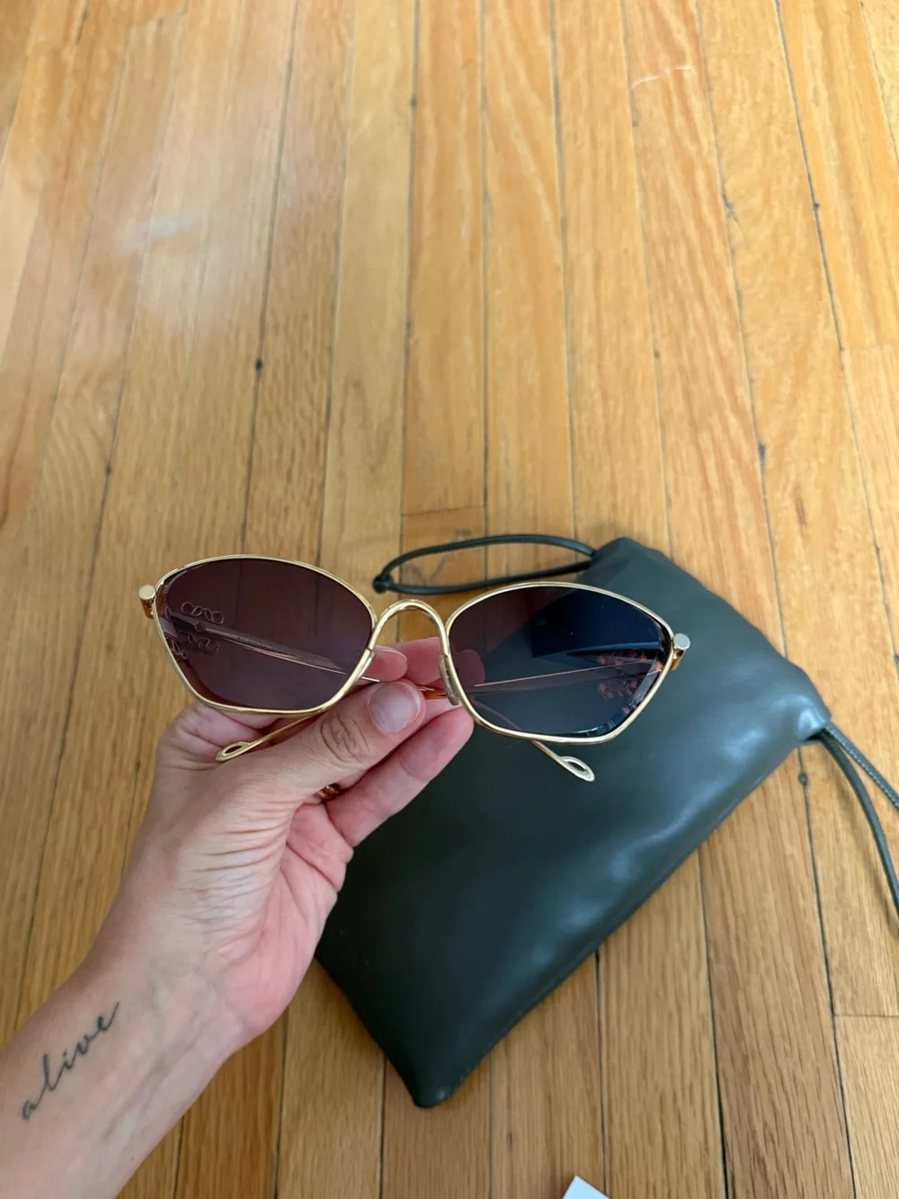 Loewe Anagram Hexagonal Sunglasses